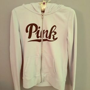 Baby blue PINK zip up hoodie